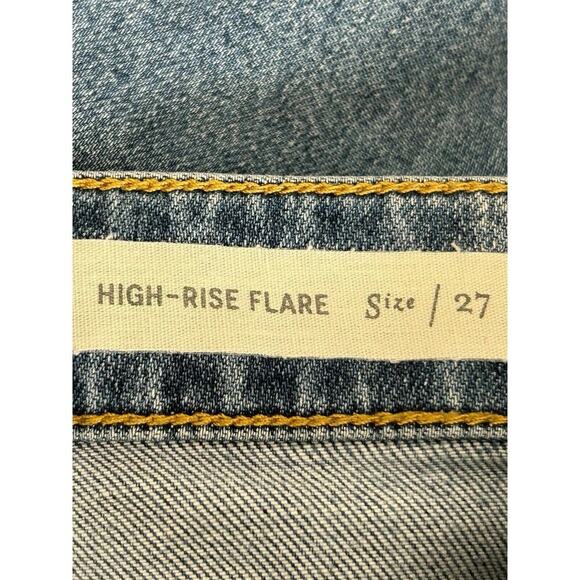 Anthropologie Pilcro Womens Jeans Size 27 High Rise Flare Light Wash Frayed Hem - Picture 7 of 13